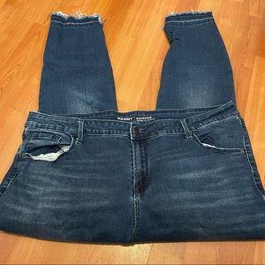 Old Navy mid rise frayed hem rockstar jeans